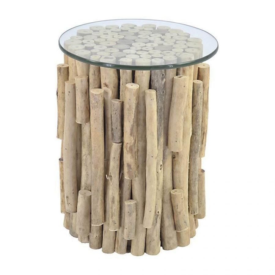 Stolik Flint Stone Driftwood Compact round - Inart